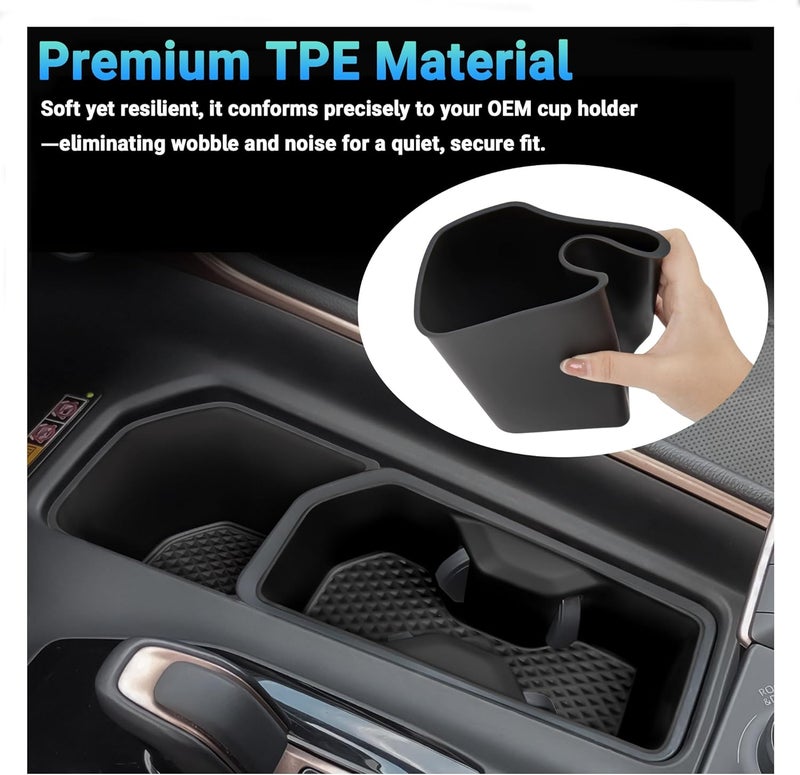 Sinminou Center Console Cup Holder Compatible with 2024-2026 Toyota Grand Highlander Interior Accessories, Silicone Gear Shift Panel Storage Box and Double Cup Holder - Image 4